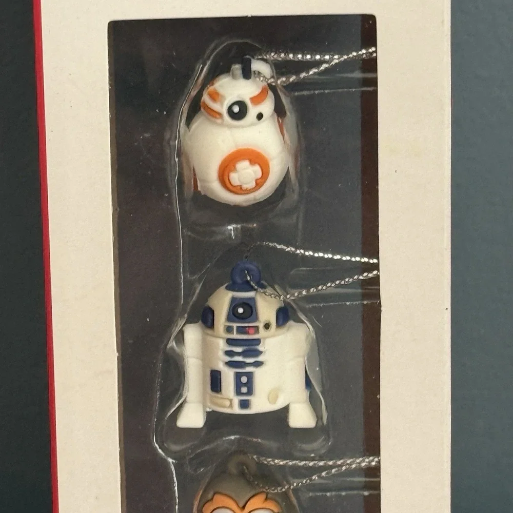 Hallmark Star Wars Mini Christmas Tree Ornament Set of 3 BB-8 R2-D2 Porg NIB F/W